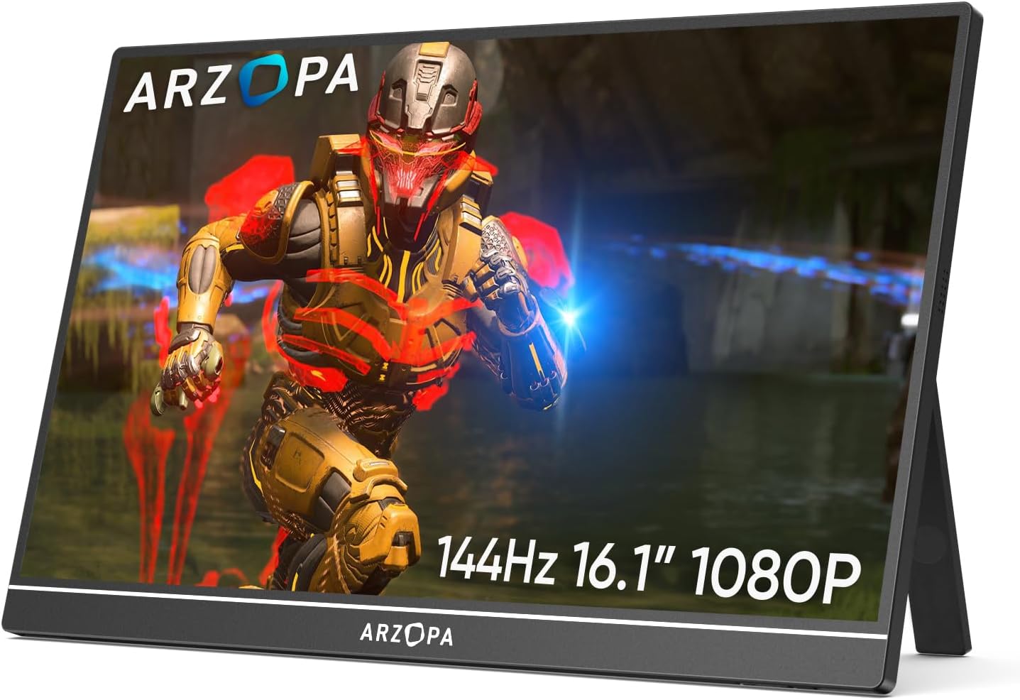 ARZOPA 16 Przenośny Monitor 2.5K | Matryca IPS 123% sRGB 400 Nit | Ekran do Pracy 16:10 do Laptopa, Mac, PC, Telefon | USB-C i HDMI - Z1RC
