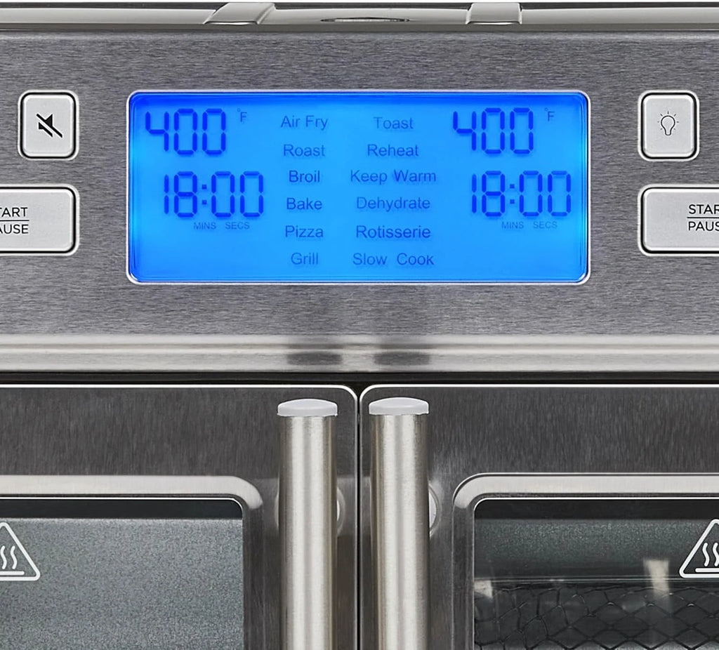Emeril Lagasse Dwustrefowa frytkownica powietrzna 360 z drzwiami francuskimi, 25 QT, gotuj dwa potrawy na różne sposoby, do 60% szybciej od mrożonego do końca