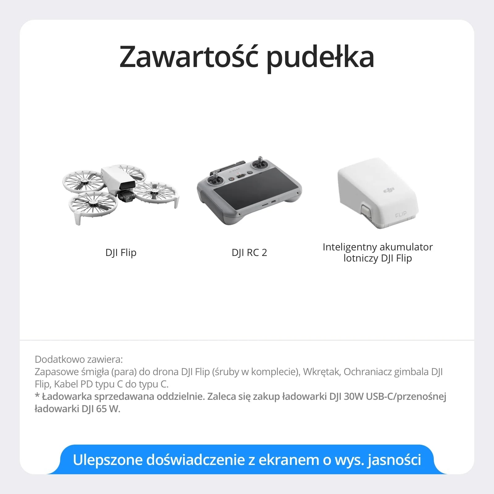 DJI Flip z kontrolerem RC 2 z wyświetlaczem, dron Follow Me z kamerą 4K UHD dla dorosłych, masa poniżej 249 g, 3-osiowy gimbal, transmisja wideo 13 km, start z dłoni i 31 min lotu