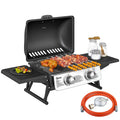 Grill gazowy Outsunny ABS ze stali nierdzewnej - 101 x 48 x 41 cm. Czarny