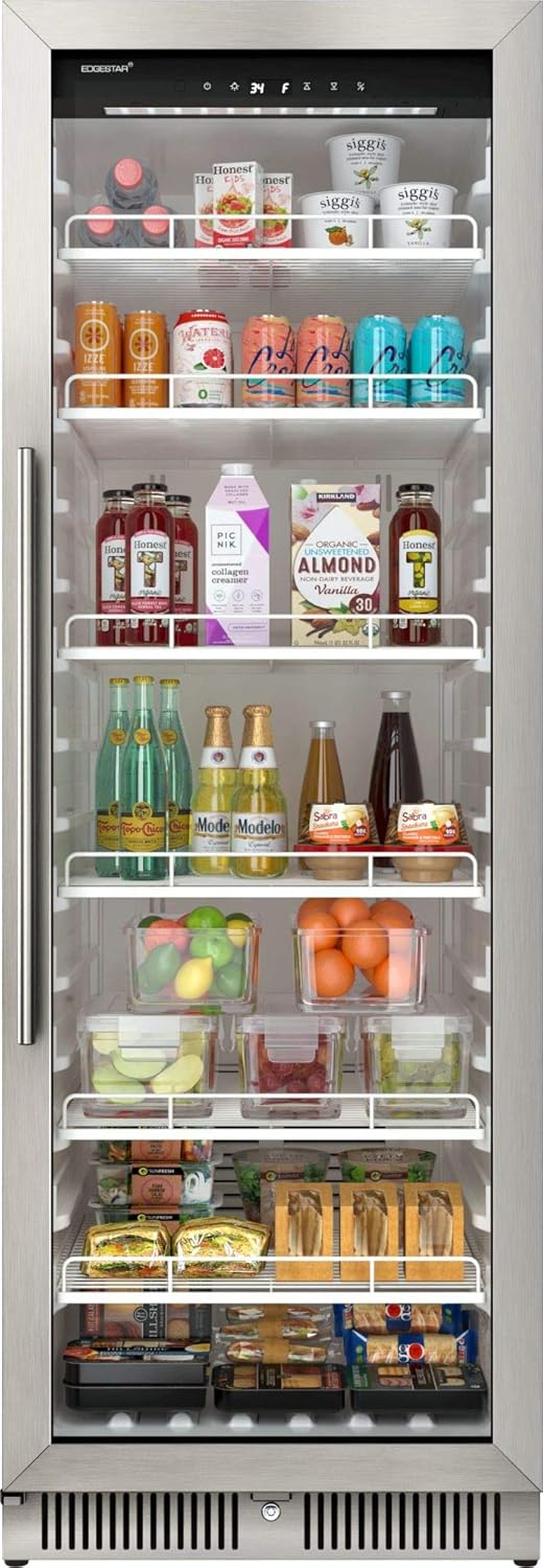 22 Wide 10.1 Cu. Ft. Commercial Beverage Merchandiser – Stainless Steel, Temp Alarm, Reversible Door