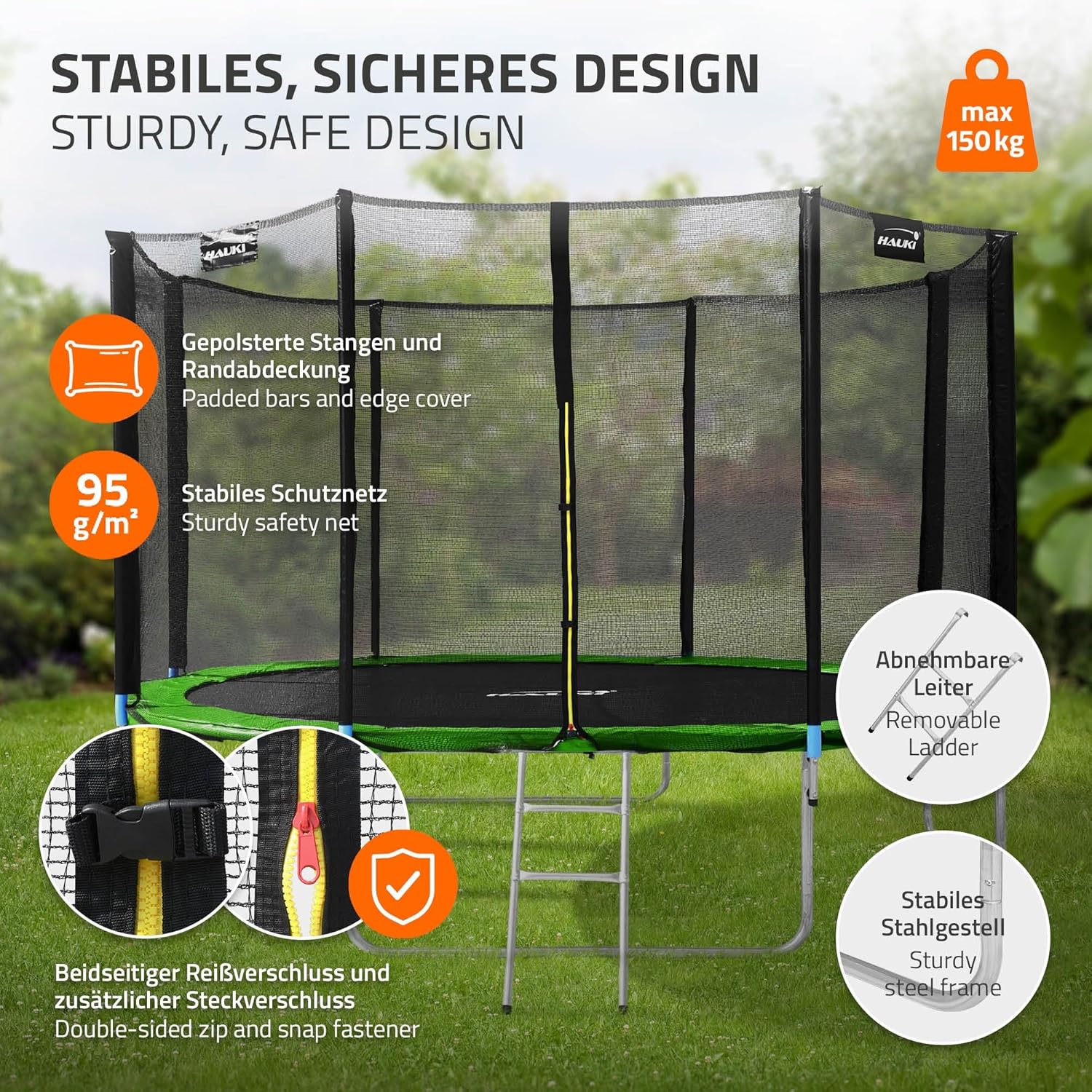 Hauki Trampolin Outdoor Ø183/244/305/366/427 cm PL