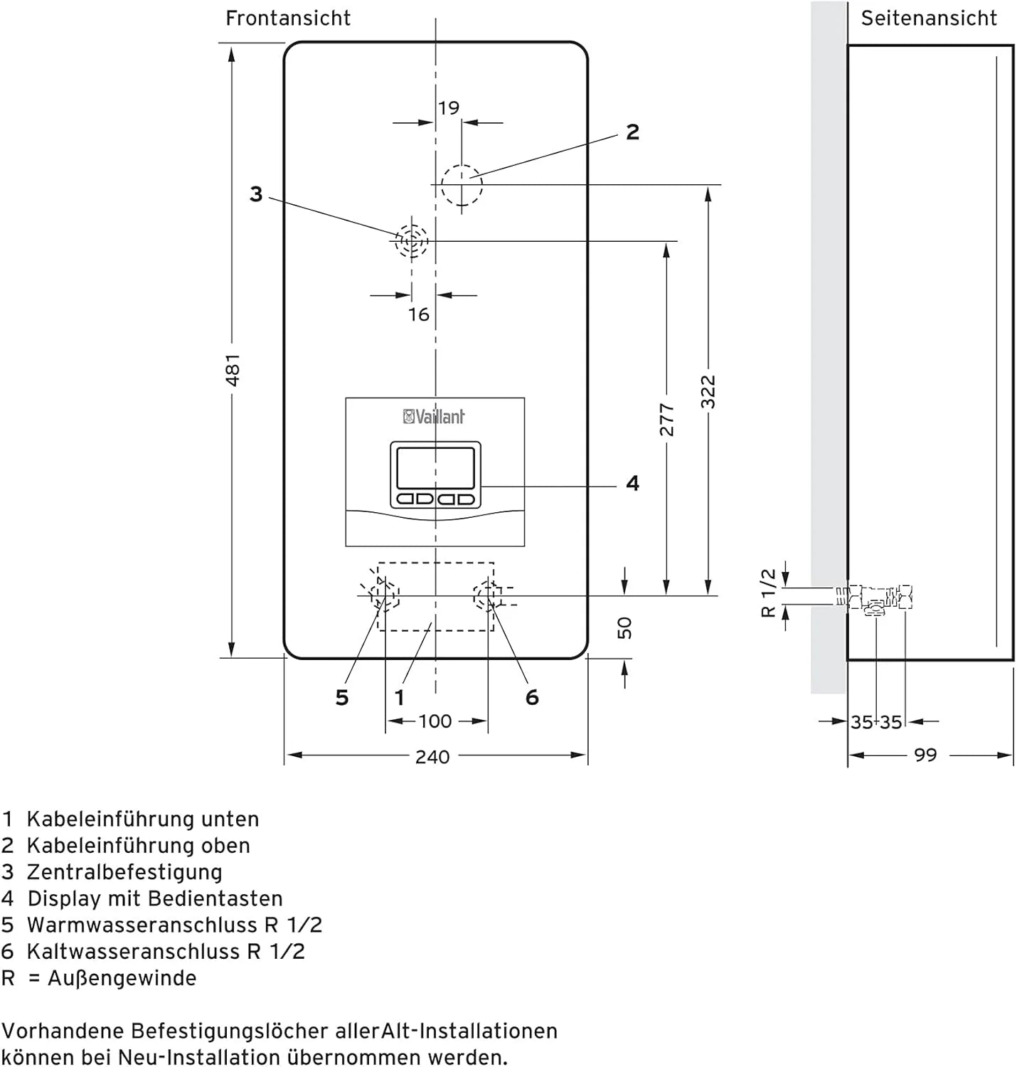Vaillant Elektroniczny podgrzewacz wody, VED plus 18/8, odporny na ciśnienie, 18 kW, 400 V, dokładna temperatura wypływu, bezstopniowa regulacja, wyświetlacz graficzny, 0010023766, [klasa energetyczna