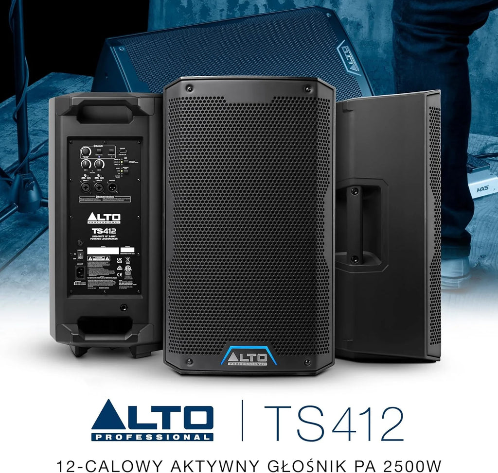 ALTO TS410 Aktywny Głośnik PA 2000W 10 z 3-Kanałowym Mikserem, Bluetooth, Bezprzewodowym Podłączaniem Głośników, DSP i Aplikacją