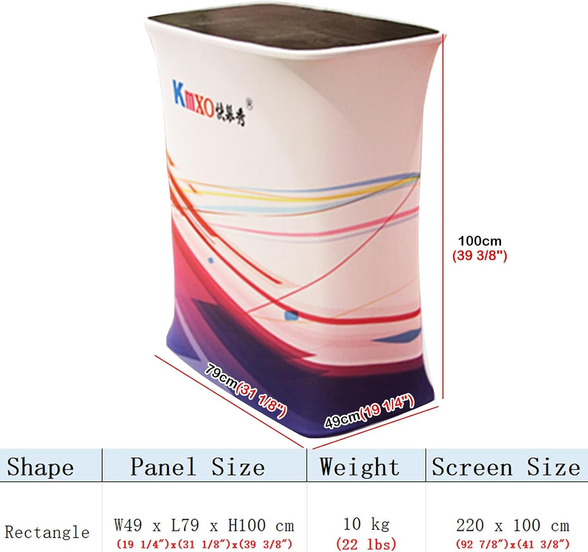 Indoor Outdoor Exhibition Reception Counter, Custom Ads Booth Display Counter Stand, Detachable Tradeshow Fair Podium, Shop Counter, Party Desk(W49cm/19.3" x L79cm/31.1")