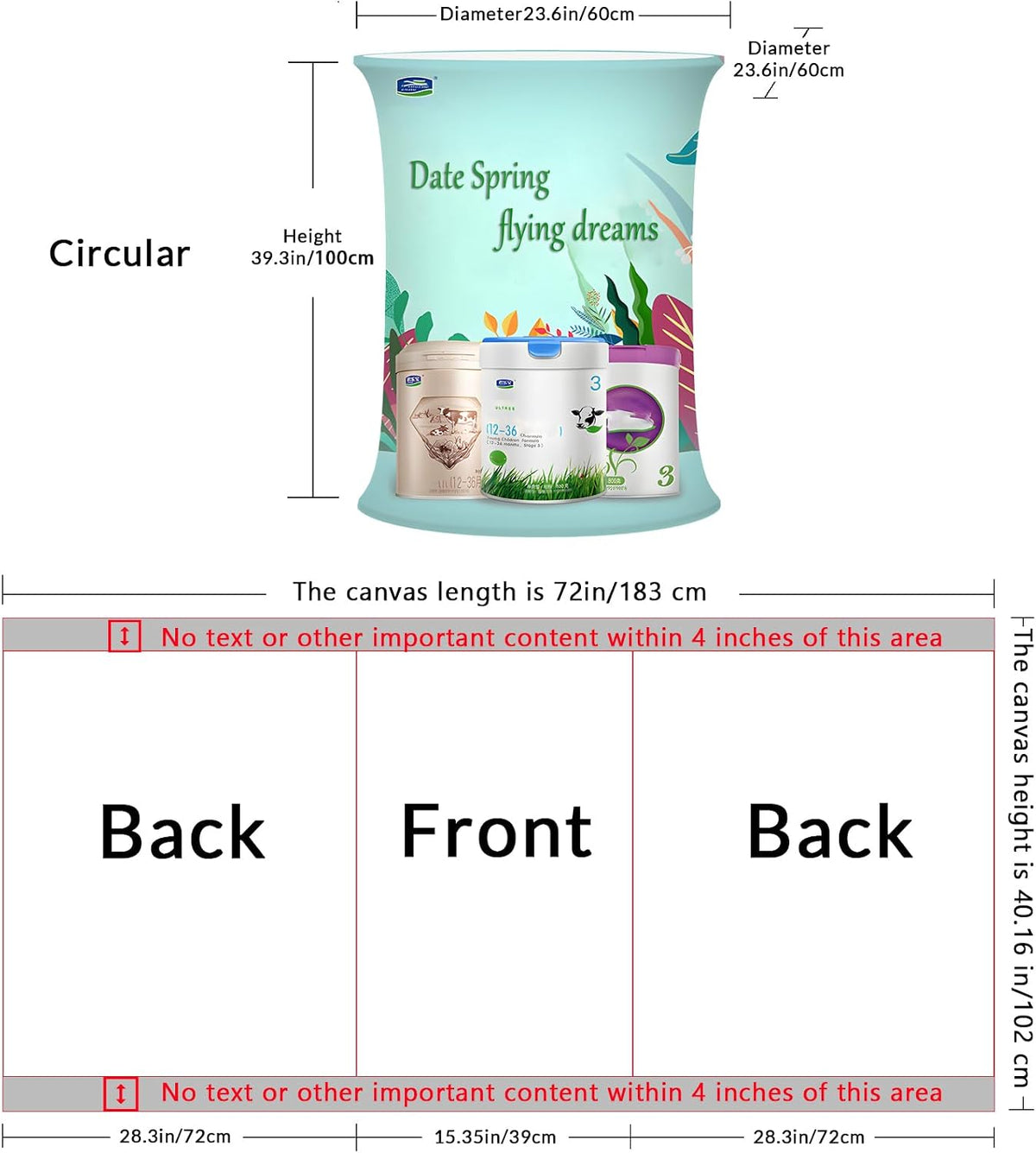 Customize Portable Trade Show Podium Table Display (Circular)