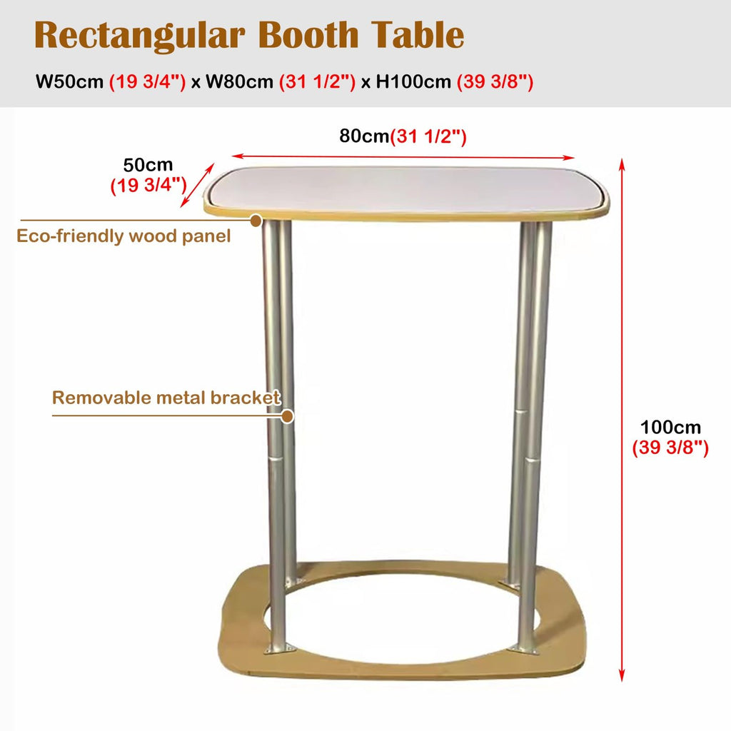 Portable Convex Promotion Counter Table, Detachable Banner Stand Podium for Tradeshow Exhibition Reception, Home Party Picnic Events Bar Show Table(Triangular)