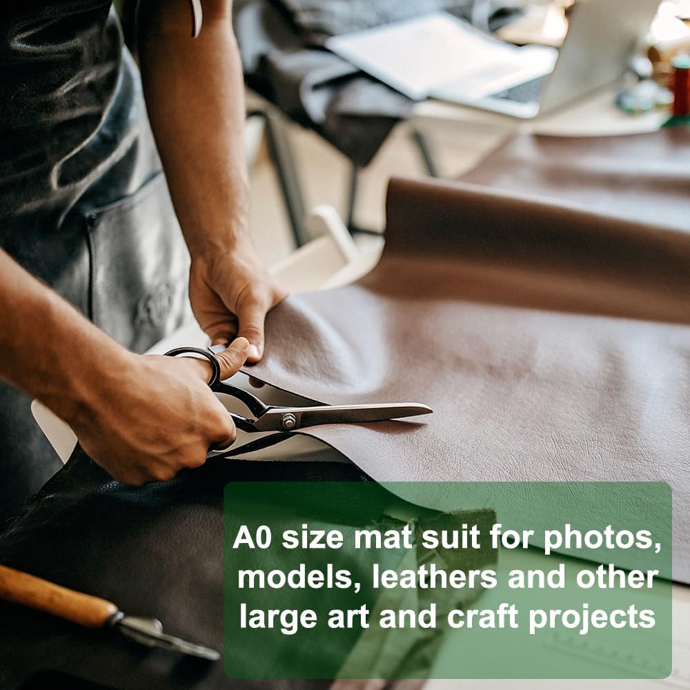 NEWBRAUG 36'' Ã 48'' Large Self Healing Cutting Double Sided 5-Ply Mat, Big Cutting Board for Rotary Cutting, Quilting, Sewing, Craft, Fabric & Scrapbooking(Green/Black)