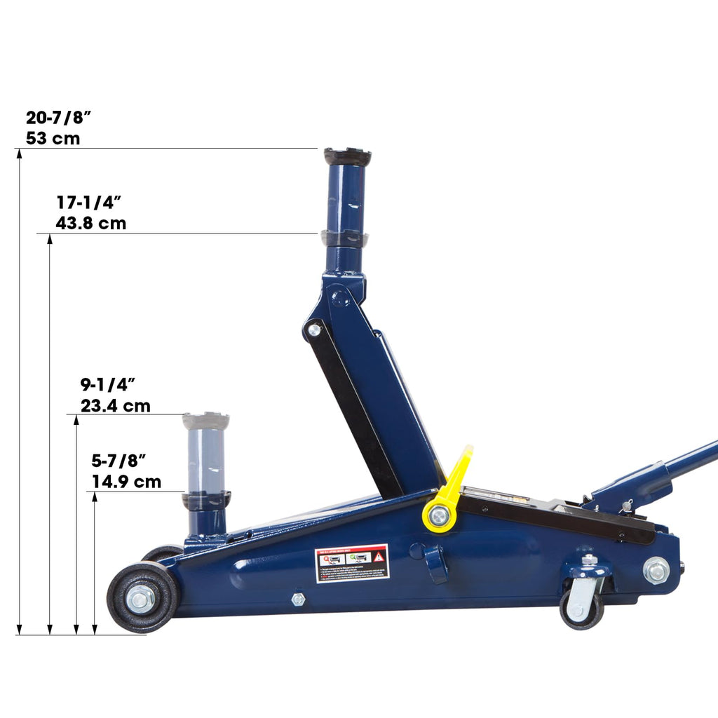 Jack Boss 3 Ton Hydraulic Floor Jack, 6000 LBS Capacity Car Jack, Lifting Range 5.8"-21" Portable Service Lift Jack for Cars, SUVs, Trucks, Blue
