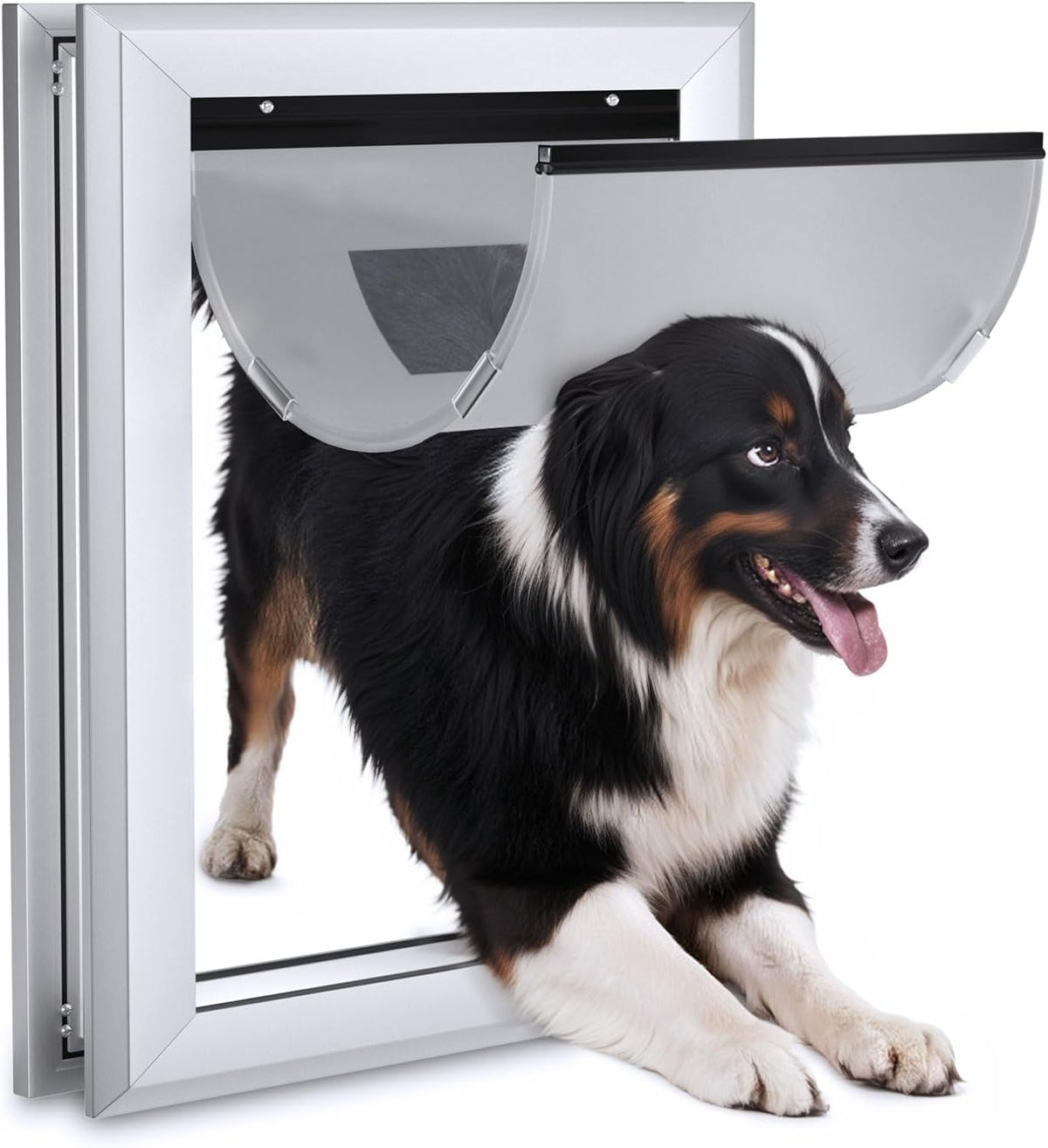 Ownpets Aluminum Dog Door for Large Dogs, Lockable & Weatherproof