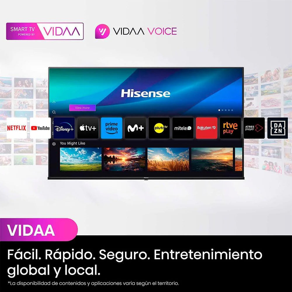 Hisense 50A7KQ QLED VIDAA Smart TV, telewizor 50 cali, z technologią Quantum Dot Colour, 60 Hz VRR, Dolby Vision, Bluetooth i HDMI, udostępnianie na telewizorze, Alexa wbudowana (2023)