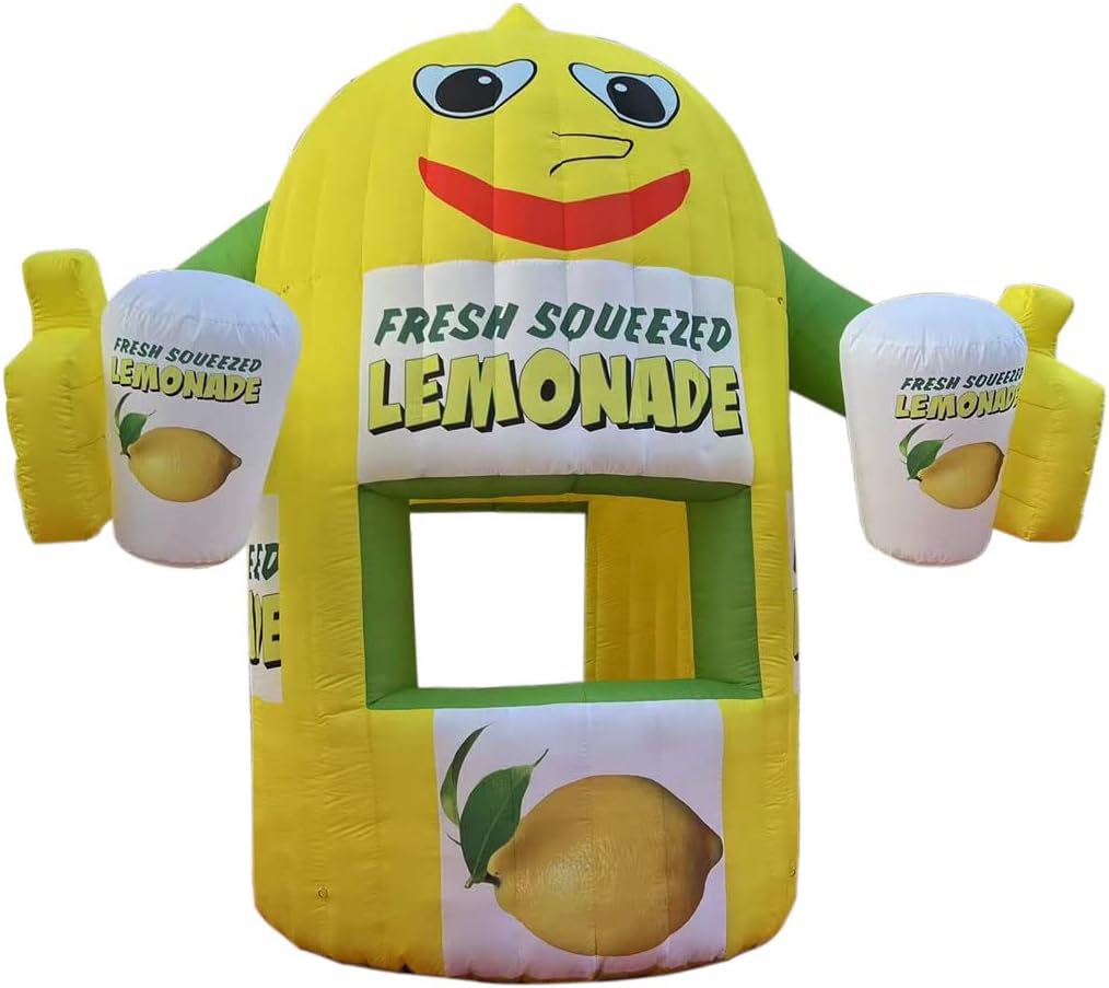 Inflatable Lemonade Stand Tent Trade Show Sales Counter Lemon Drink Stand Kiosk Advertising Booth For Promotion Events