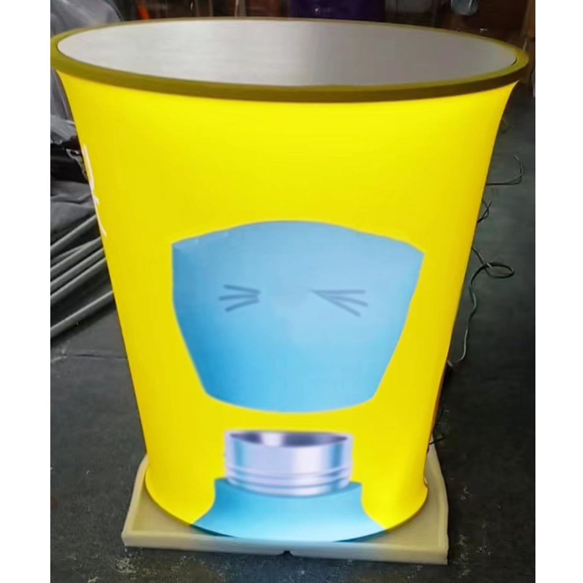 Lifting Podium Table Tradeshow Counter with LED Light, Customize Display Exhibition Vendor Event Desk, Portable Foldable Promotion Counter Stand(Rectangular,3pcs)