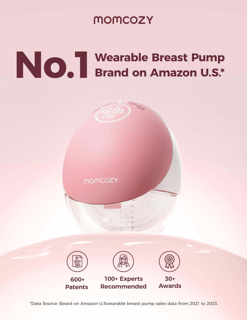 Momcozy Breast Pump Hands-Free Upgraded Mobile Flow M9 24mm, 2Pcs Cozy Red