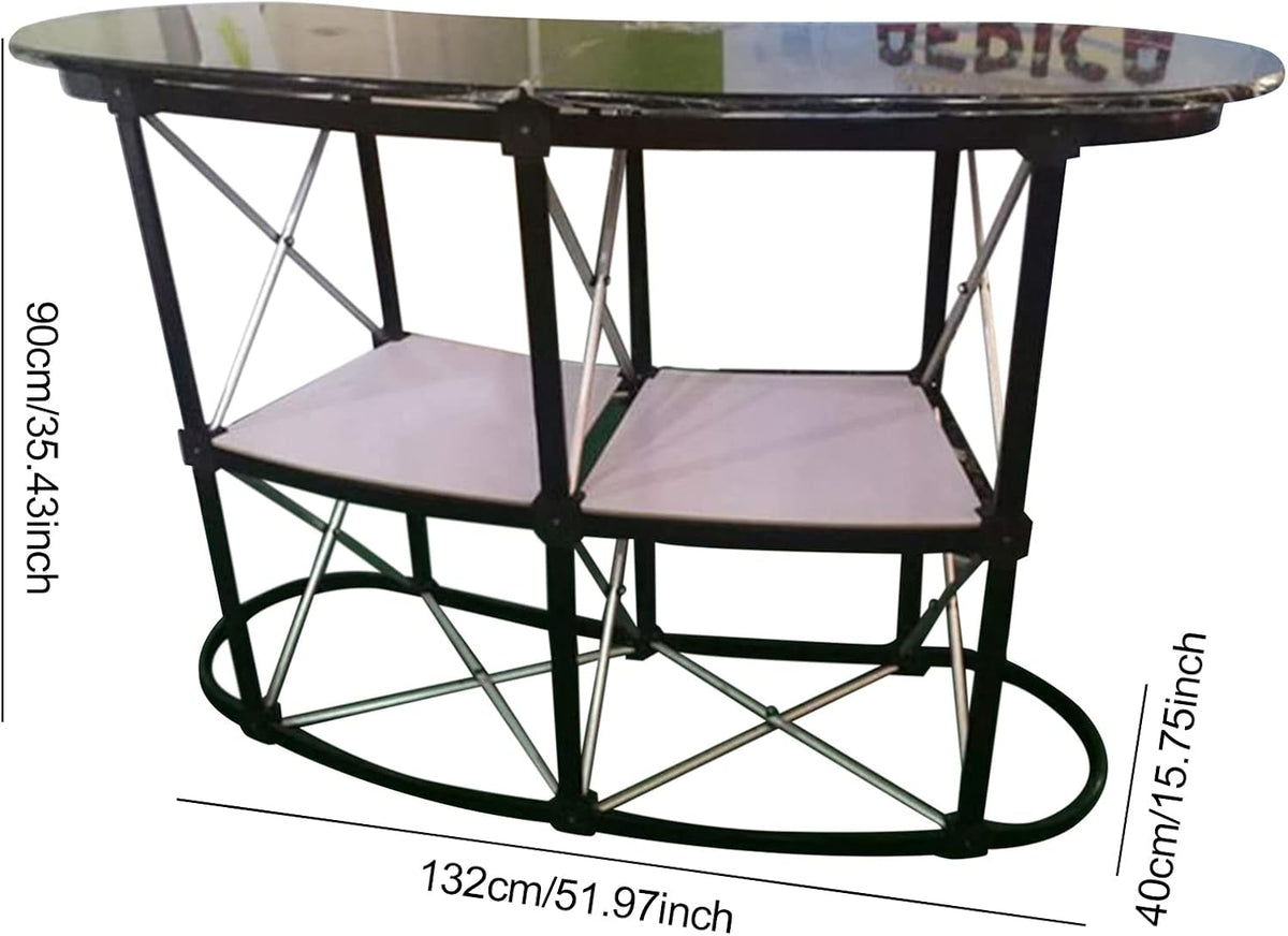 Foldable Pull-net Promotion Table Portable Trade Show Counter Free-Standing Display Counter Stand 51.97 Inches Reception Desk with Counter for Trade Shows, Promotions, and Retail Events