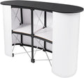 Portable Tradeshow Podium Table, 51.97" X 15.75" X 35.43" Display Exhibition Counter Stand Booth Fair, Foldable Pop up Display Counter for Product Demos, Promotions, Speeches, Publicity Meetings