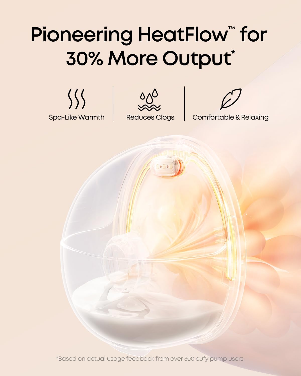 eufy Heated Wearable Breast Pump E20, Hands-Free, App Control