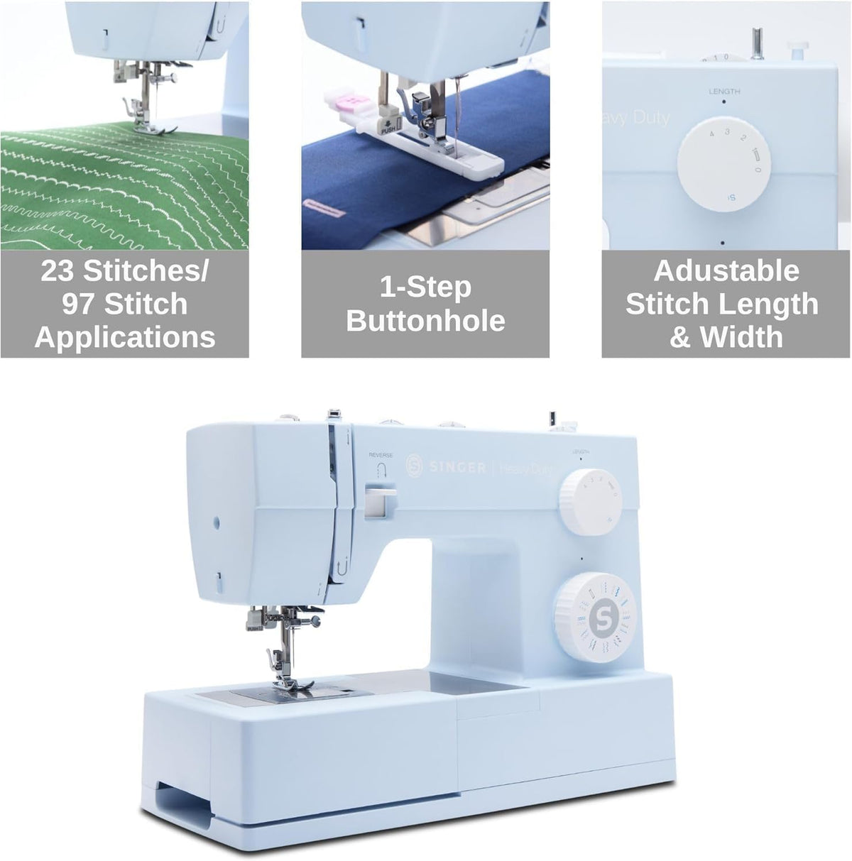 SINGERÂ® 4423 (Meltwater Blue) Heavy Duty Sewing Machine with Accessories