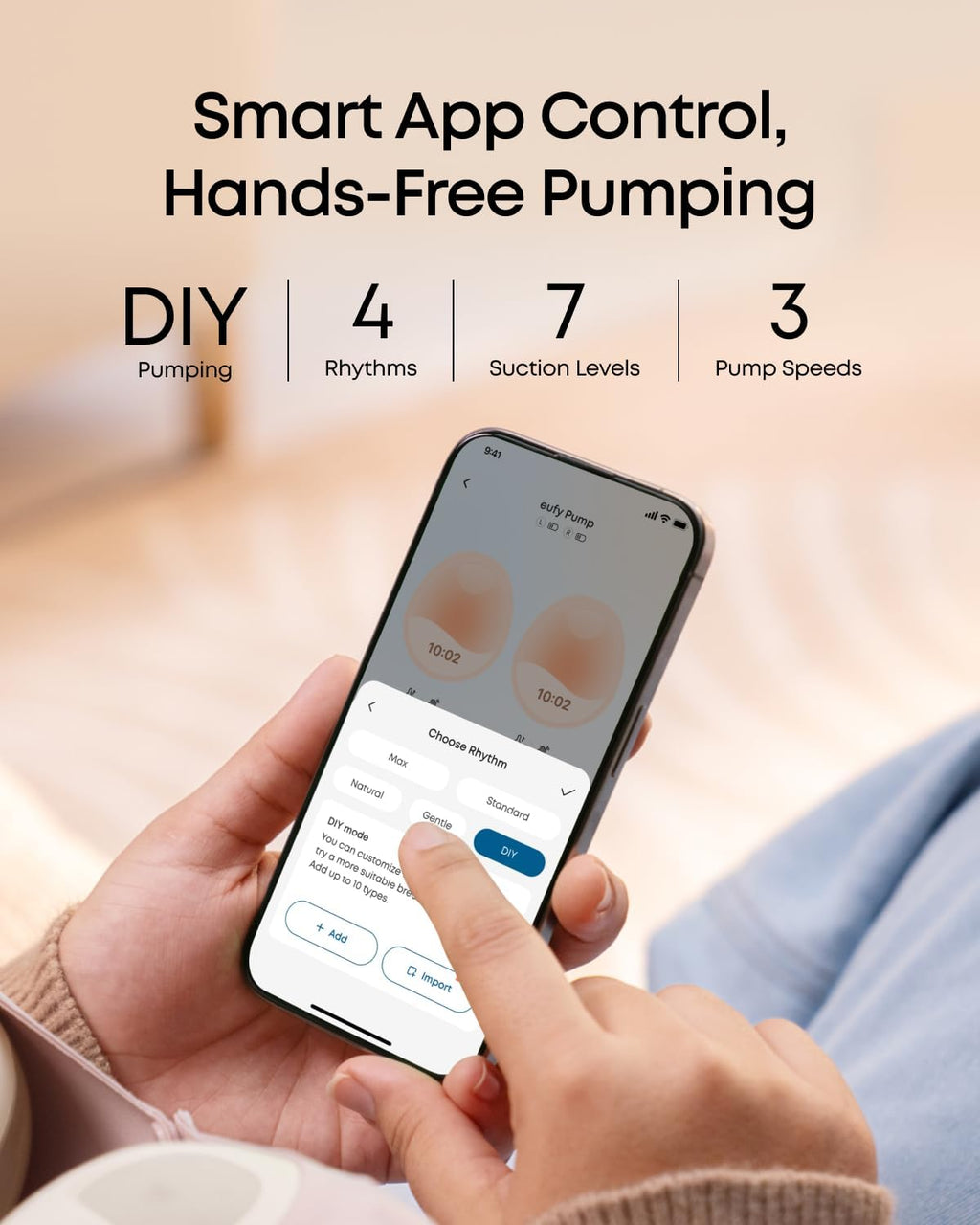 eufy Heated Wearable Breast Pump E20, Hands-Free, App Control