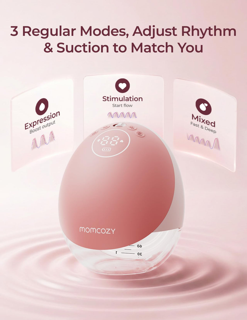 Momcozy Breast Pump Hands-Free Upgraded Mobile Flow M9 24mm, 2Pcs Cozy Red