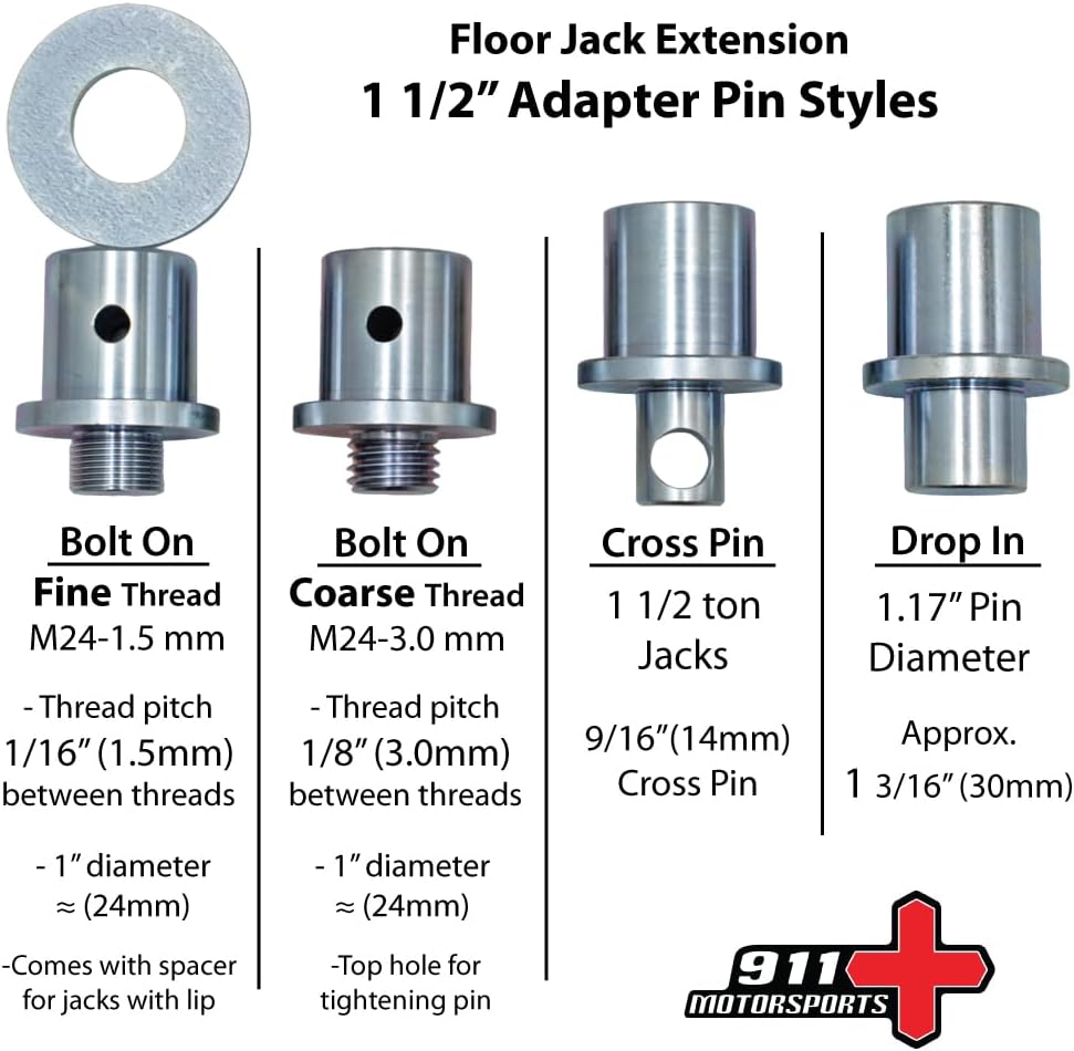 4x4 - Floor Jack Extension - Bolt on - Fine Thread