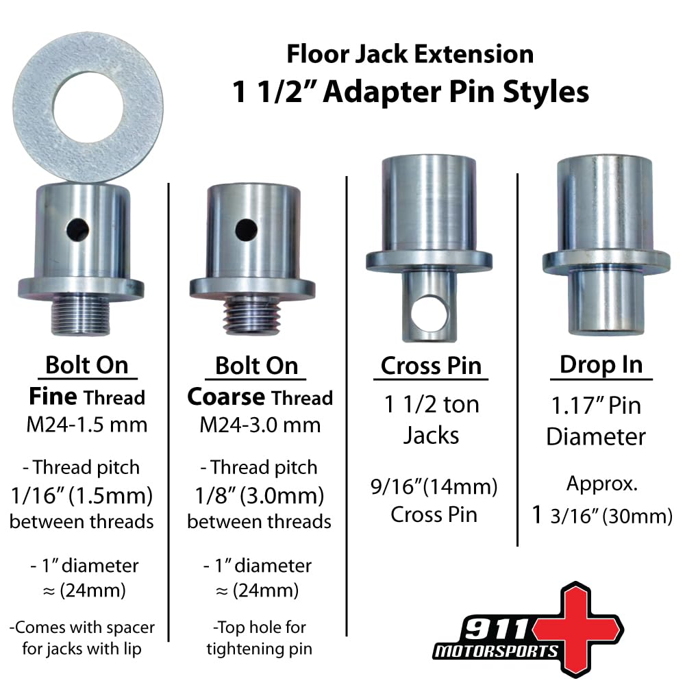 4x4 - Floor Jack Extension - Bolt on - Fine Thread