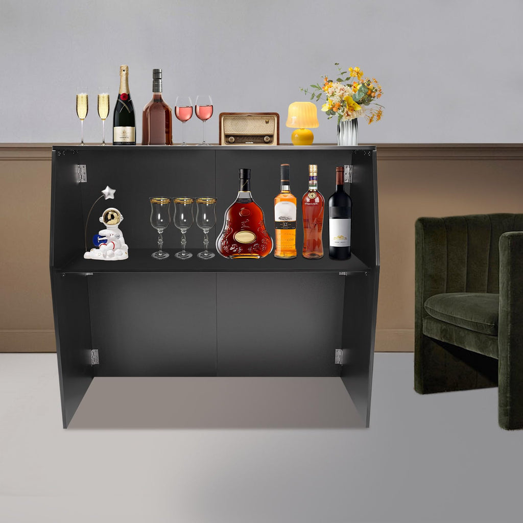 Portable Event Bar,Folding Portable Bar,Foldable Portable Event Bar Cabinet,Wine Bar Cabinet,Bar Cabinet,Foldable Bar Table,Foldable Storage Cabinet for Home Kitchen,Party