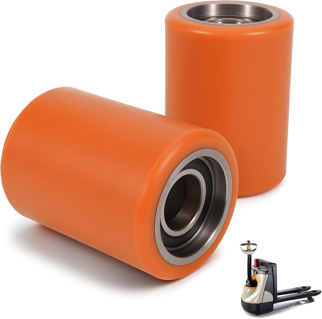 LEAPTREND Load Wheel Kit 2 Pack Compatible with Crown Model WP 3000 Electric Pallet Jack Lift Truck, Heavy Duty Replacement Load Wheels with Bearings