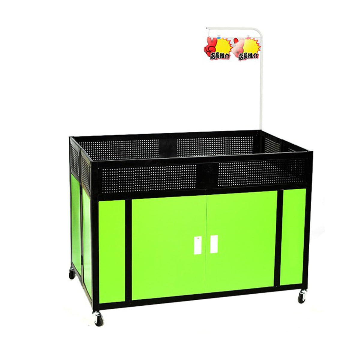 Mobile Portable Promotion Counter Tableï¼trade Show Podium Table Display Exhibition Counter Standï¼supermarket Demo Metal Display Banner Stand Reception Event Desk ï¼multi-purpose Flower Shelf