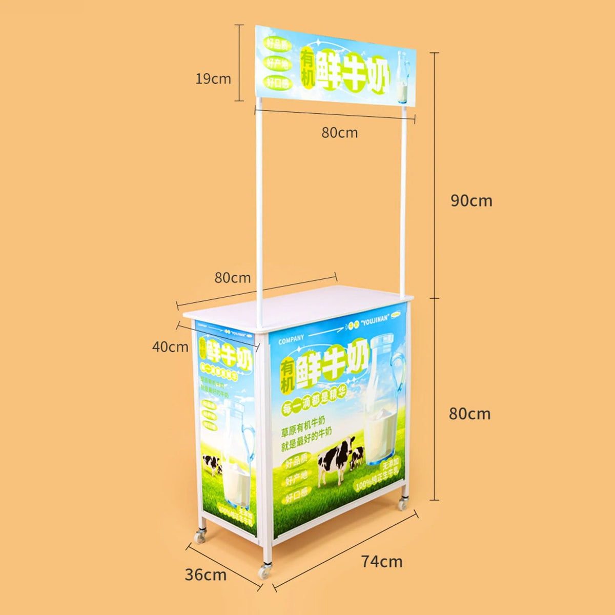 Mobile Portable Promotion Counter Tableï¼fold Supermarket Tasting Table Trade Show Podium Table Display Exhibition Counter Standï¼metal Advertising Display Banner Stand Reception Event Desk