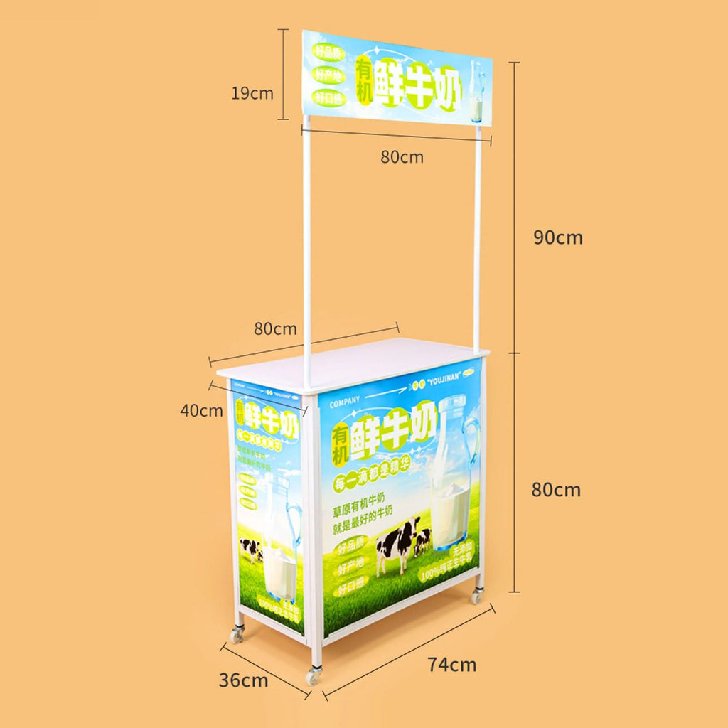 Mobile Portable Promotion Counter Tableï¼fold Supermarket Tasting Table Trade Show Podium Table Display Exhibition Counter Standï¼metal Advertising Display Banner Stand Reception Event Desk