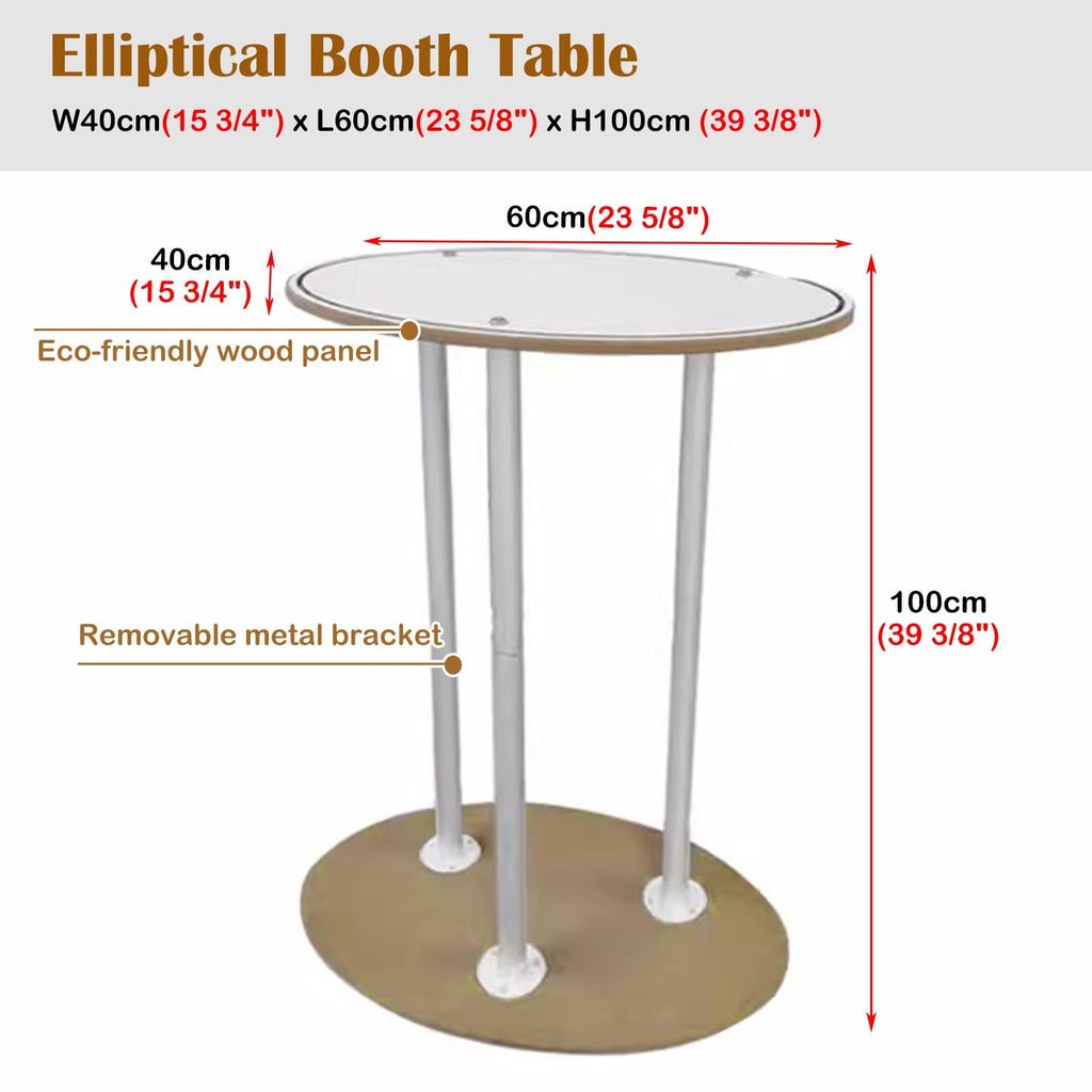Portable Convex Promotion Counter Table, Detachable Banner Stand Podium for Tradeshow Exhibition Reception, Home Party Picnic Events Bar Show Table(Triangular)