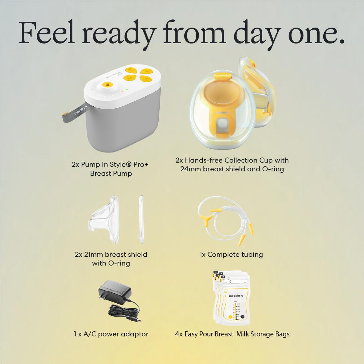 Medela Pump in Style Pro+ Hands Free & Bottles Electric Breast Pump Bundle