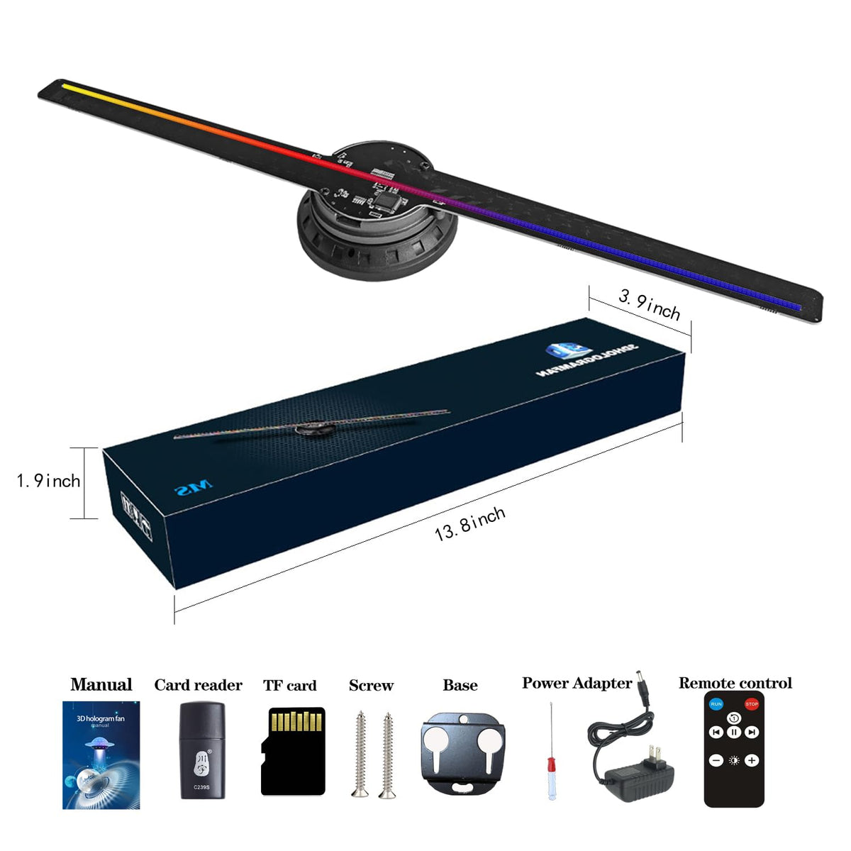Missyou 3D Hologram Fan Display Cabinet with WiFi, Shelf and Speaker