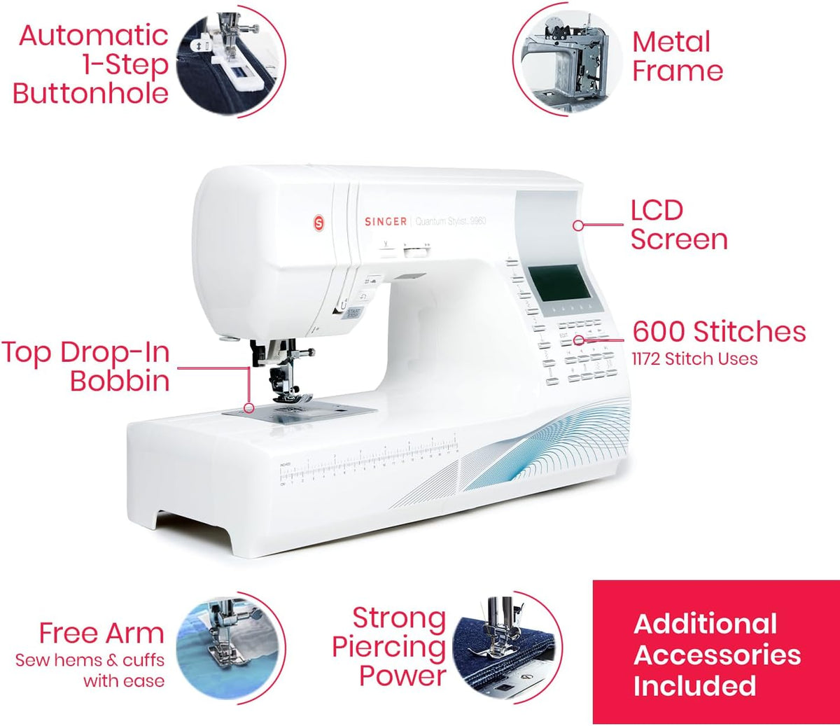 SINGERÂ® Quantum Stylist 9960 Computerized Sewing & Quilting Machine