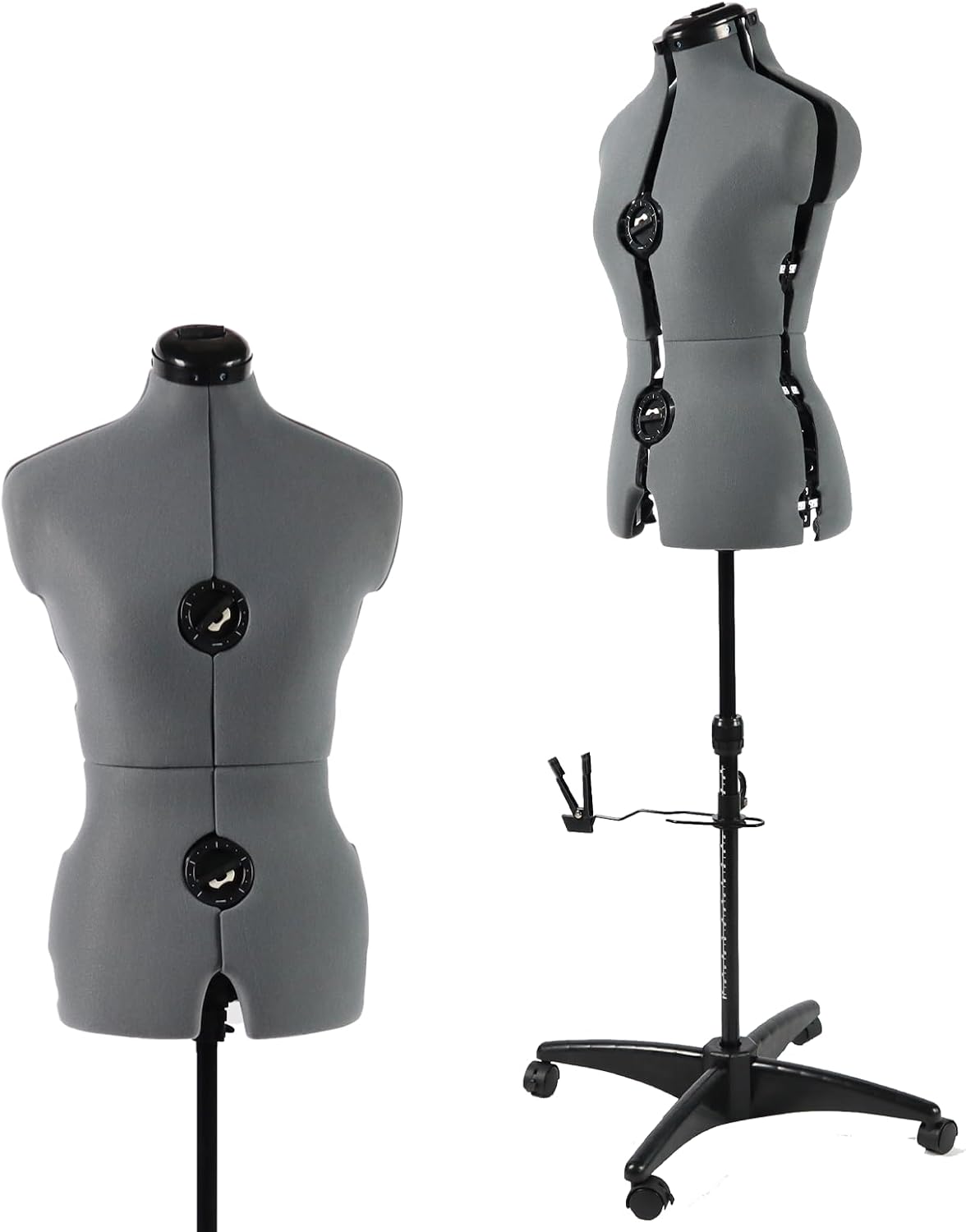 Gray Female Adjustable Dress Form Mannequin Size 6-14