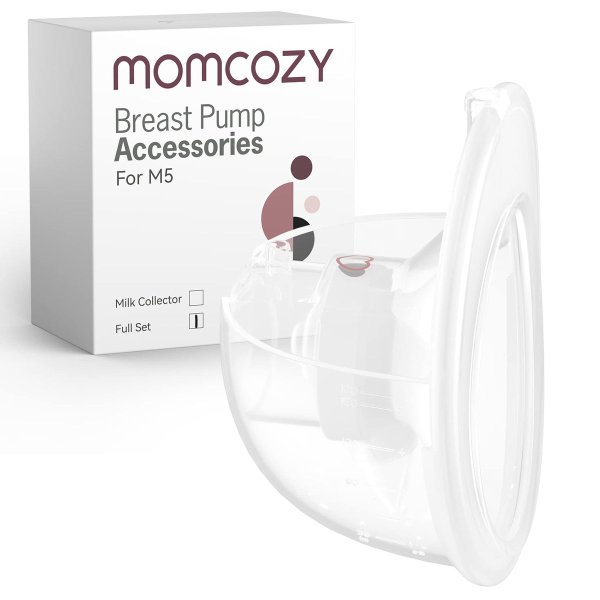 Momcozy M5 Lite Hands-Free Wearable Breast Pump, DoubleFit Flange for Baby-Like Comfort, 3 Modes & 9 Suction Levels, No Flange Insert or Hard Carry Case, 24mm, 2-Pack, Cozy Red