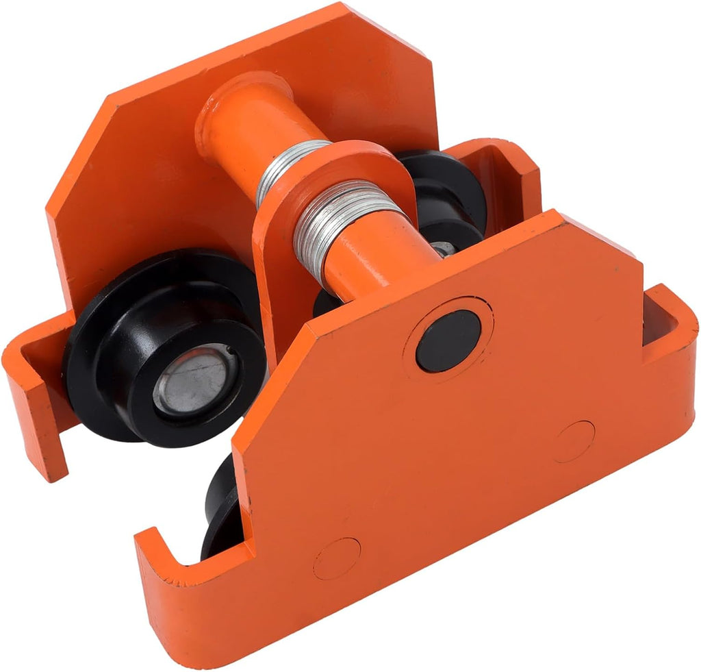 I-Beam Hand Trolley Alloy Steel Orange 11000lbs/5t Double Wheel Adjustable Flange Width 120MM to 195MM