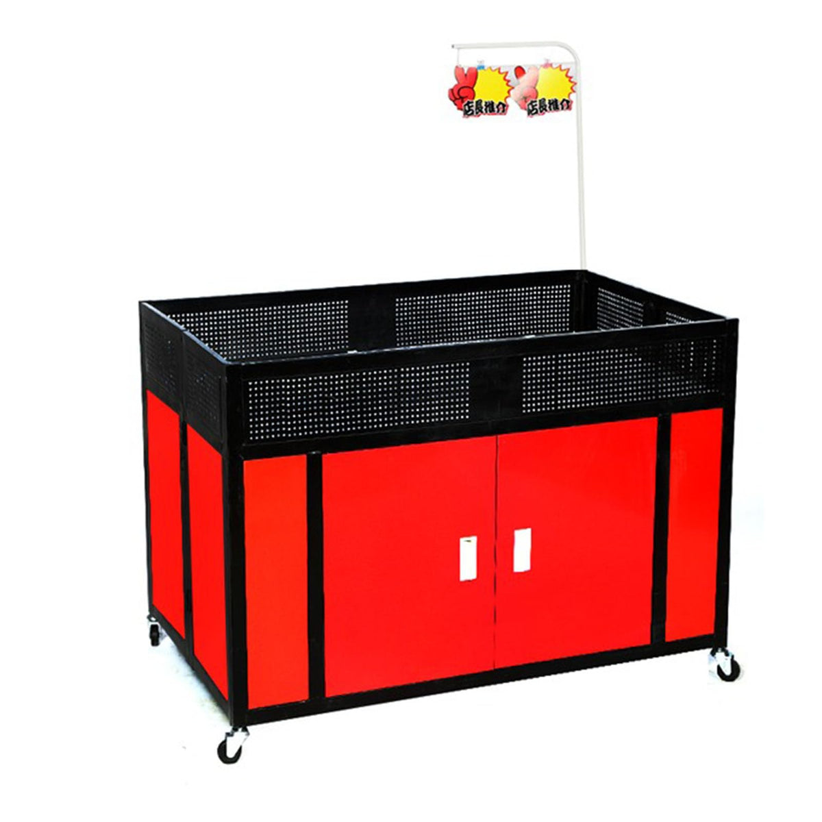 Mobile Portable Promotion Counter Tableï¼trade Show Podium Table Display Exhibition Counter Standï¼supermarket Demo Metal Display Banner Stand Reception Event Desk ï¼multi-purpose Flower Shelf
