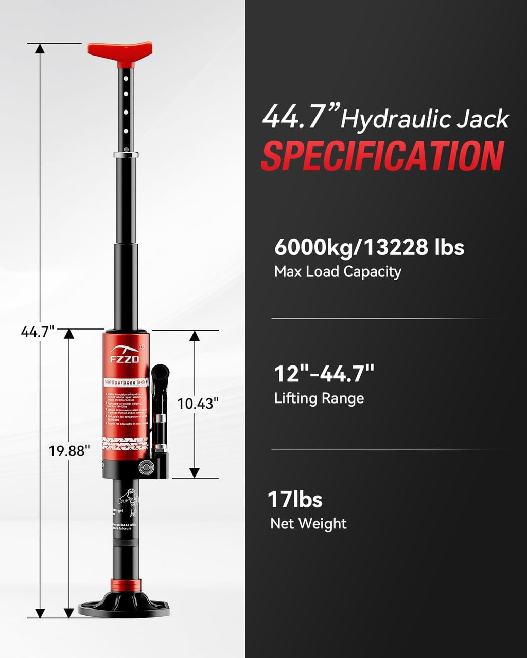 Portable Hydraulic Jack with Lift Mate, 4x4 Off Road Jack for SUV ATV UTV