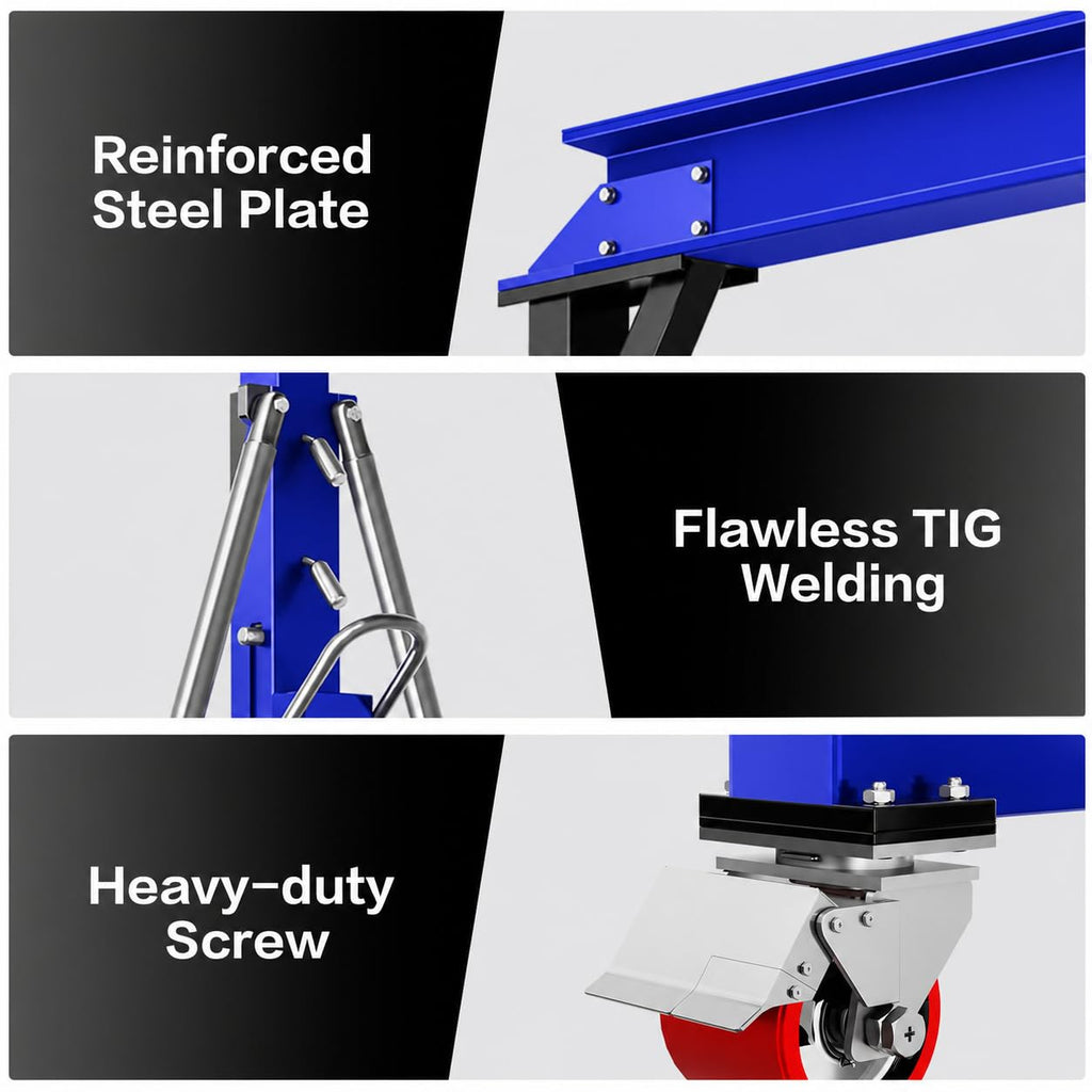 SILVEL 3 Ton 6600Lbs Gantry Crane for Factories, Warehouses, Garage, Blue