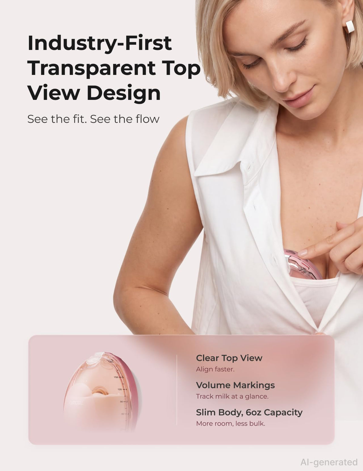 Momcozy M5 Lite Hands-Free Wearable Breast Pump, DoubleFit Flange for Baby-Like Comfort, 3 Modes & 9 Suction Levels, No Flange Insert or Hard Carry Case, 24mm, 2-Pack, Cozy Red