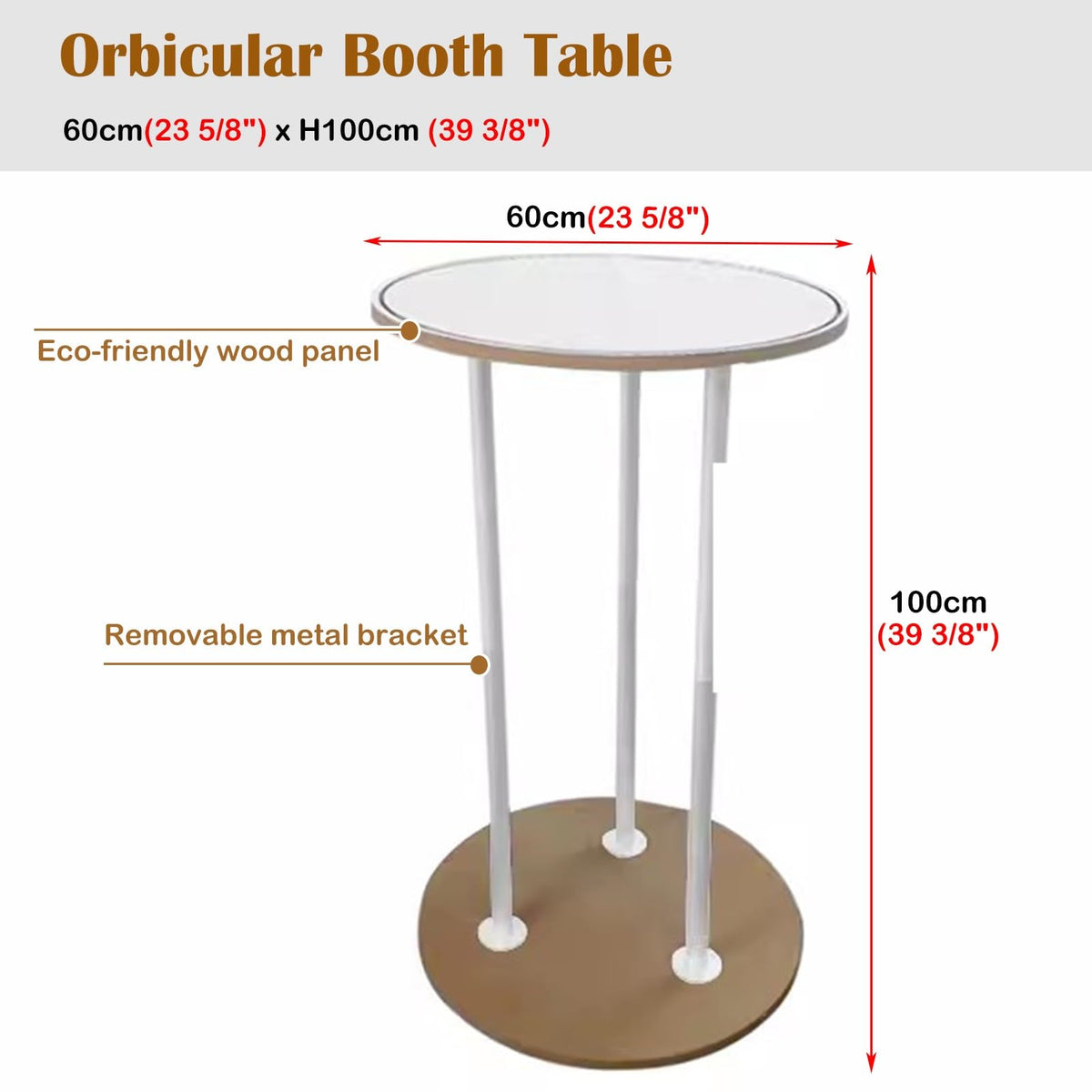 Portable Convex Promotion Counter Table, Detachable Banner Stand Podium for Tradeshow Exhibition Reception, Home Party Picnic Events Bar Show Table(Triangular)