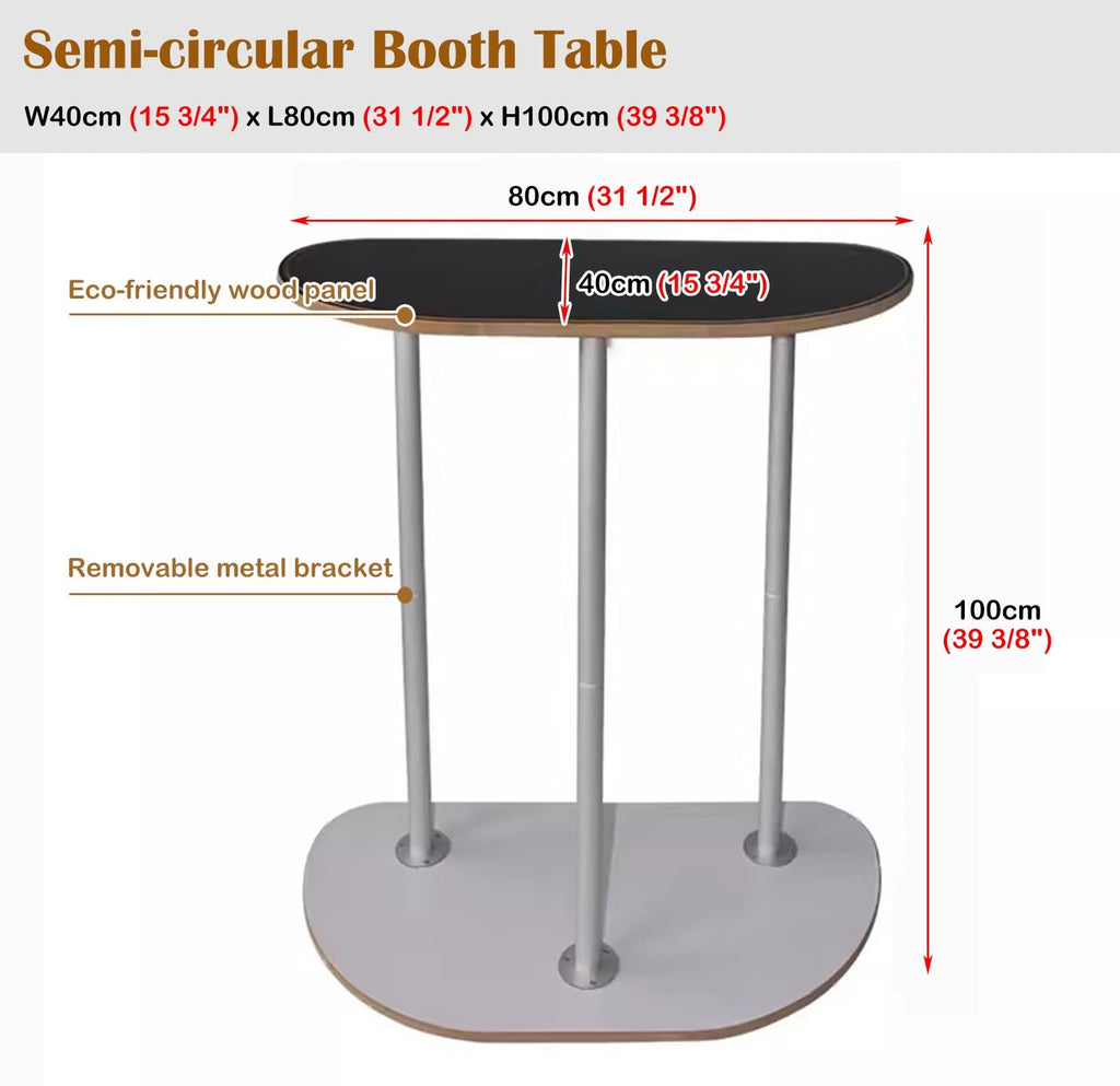 Portable Convex Promotion Counter Table, Detachable Banner Stand Podium for Tradeshow Exhibition Reception, Home Party Picnic Events Bar Show Table(Triangular)