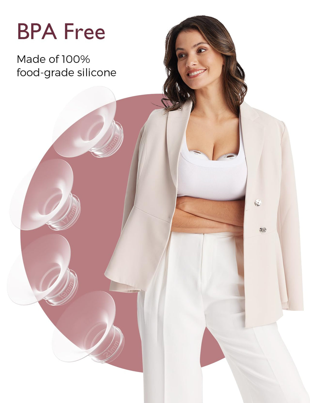 Momcozy M5 Lite Hands-Free Wearable Breast Pump, DoubleFit Flange for Baby-Like Comfort, 3 Modes & 9 Suction Levels, No Flange Insert or Hard Carry Case, 24mm, 2-Pack, Cozy Red
