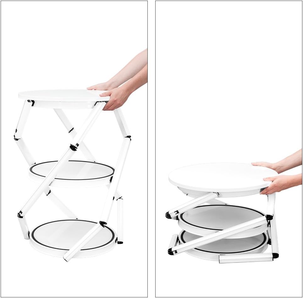 Vispronet Portable Display Case, Collapsible Showcase Counter with Twist Design