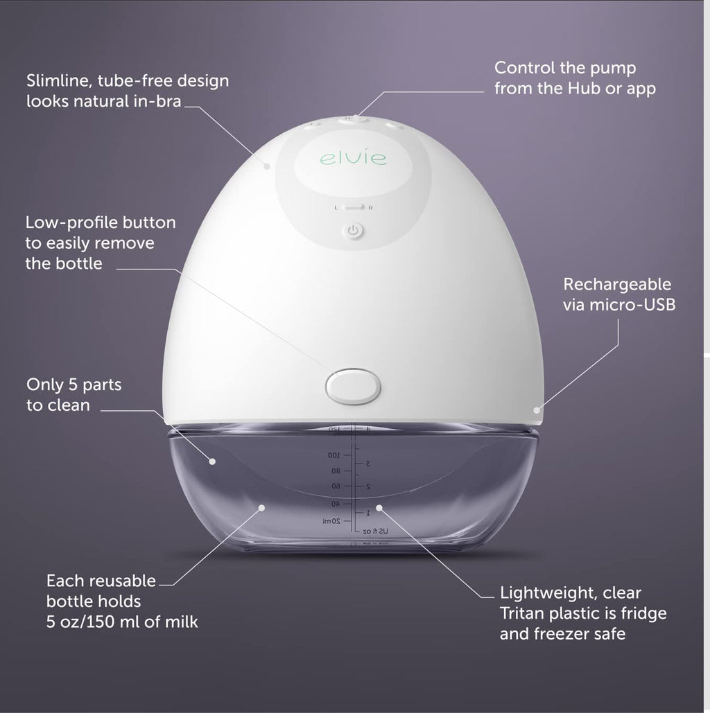 Elvie - Double, Wearable Breast Pump w/App - The Smallest & Quietest - Portable - Hands Free & Discreet - Automated with Four Personalized Settings