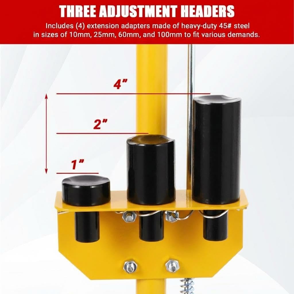 GarveeTech 22 Ton Air Hydraulic Floor Jack for Heavy Duty Trucks & Tractors â Low Profile (9"-17.7"), 4 Adapters, 46" Adjustable Handle â 44,000 Lbs Capacity