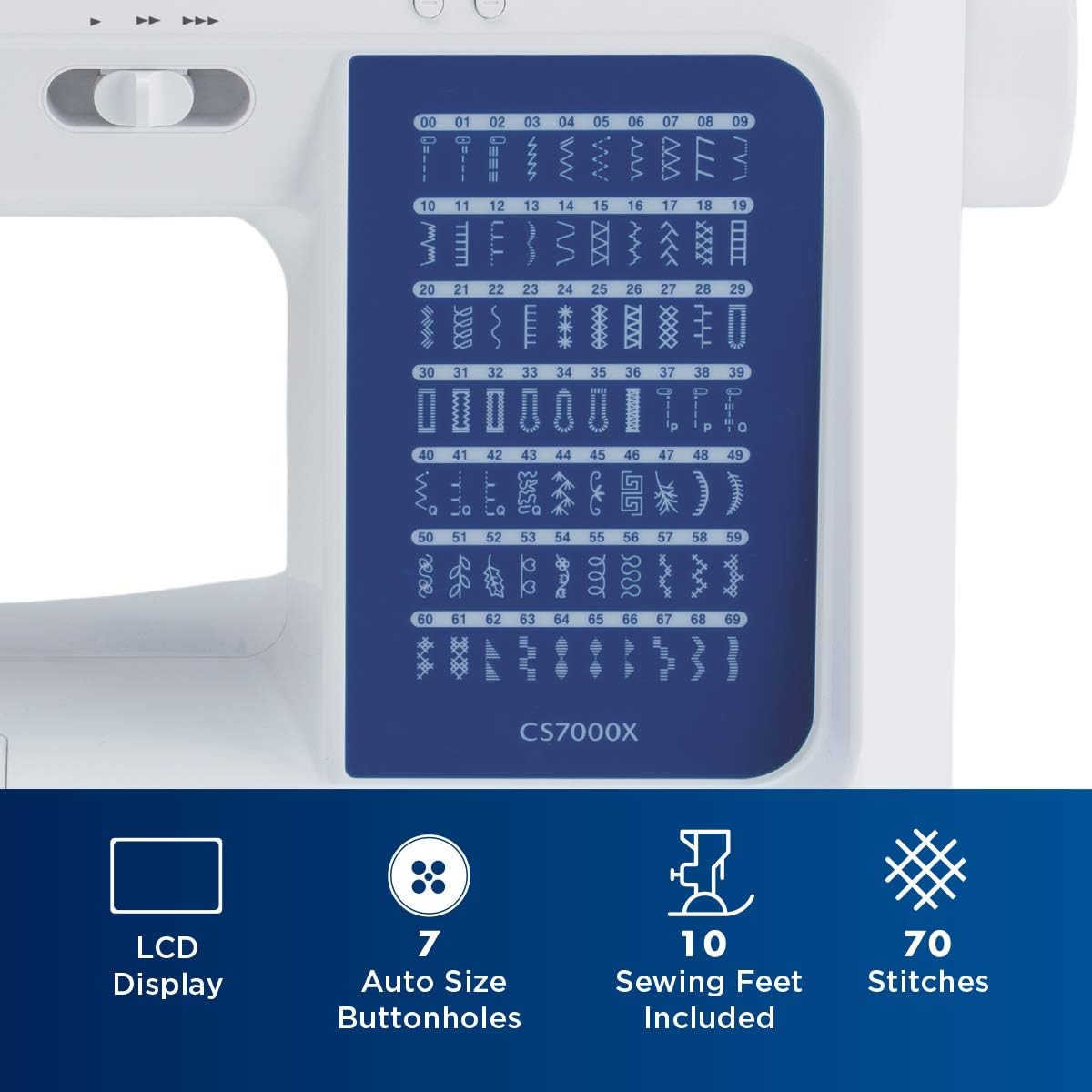 Brother CS7000X Sewing and Quilting Machine LCD Display