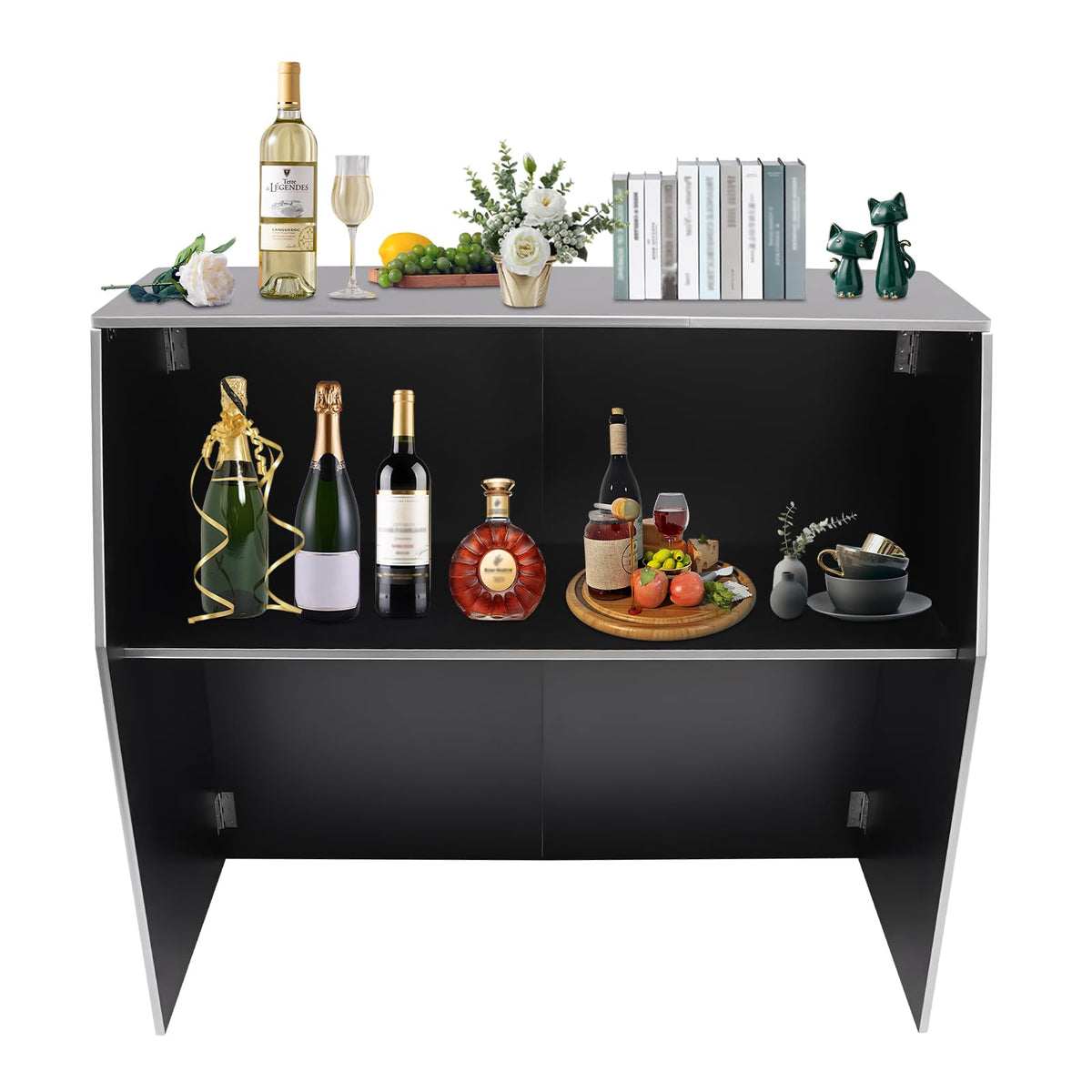 Portable Event Bar,Folding Portable Bar,Foldable Portable Event Bar Cabinet,Wine Bar Cabinet,Bar Cabinet,Foldable Bar Table,Foldable Storage Cabinet for Home Kitchen,Party